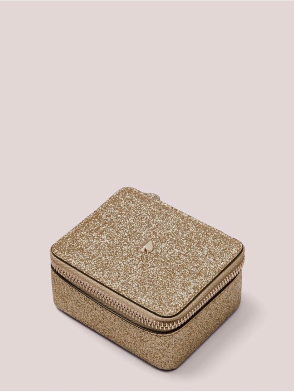 kate spade Gold Glitter Zip-Around Compact Wallet